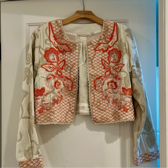 Soft Surroundings Jackets & Blazers - Soft Surroundings Red and Cream Floral Blazer